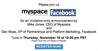 Facebook MySpace Partnership