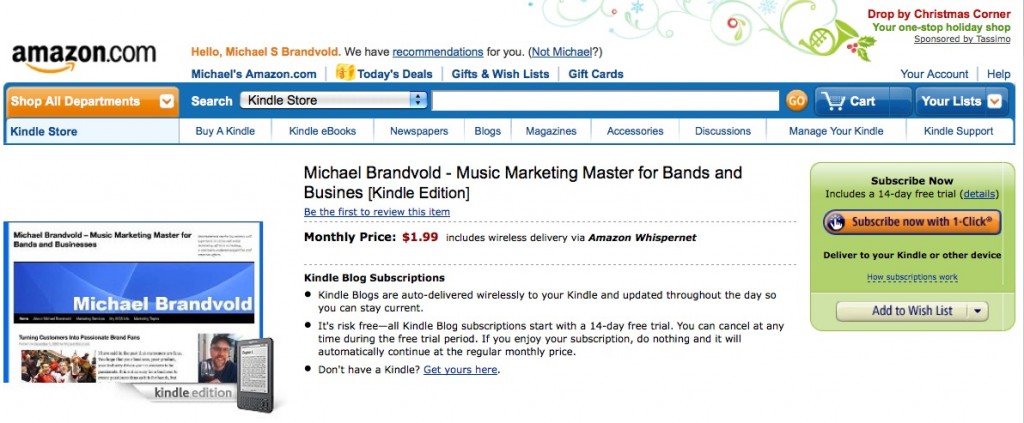 MichealBrandvold.com Blog for Kindle