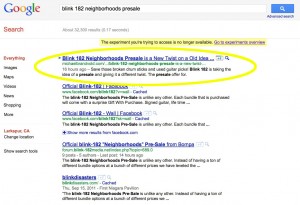 blink 182 neighborhoods presale