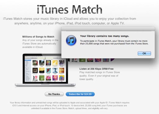 Apple iTunes Match Fail Apple iTunes Match Fail