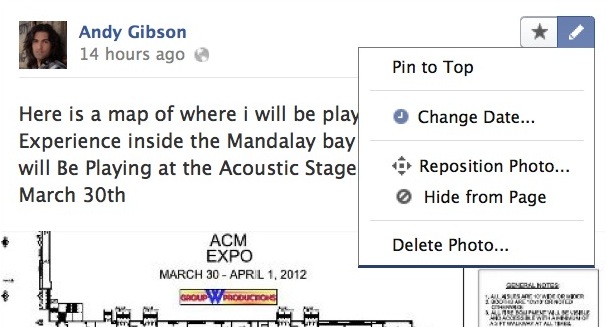 Pin a post on a Facebook page timeline