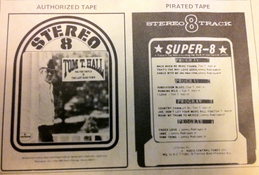 How to spot a pirated 8 track tape.