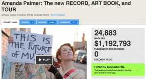 Amanda Palmer raise over one million dollars on Kickstarter